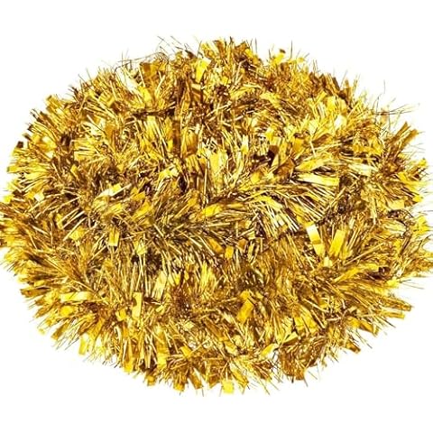 SHATCHI 1.8m Gold Luxury Christmas Tinsel Garland Cover