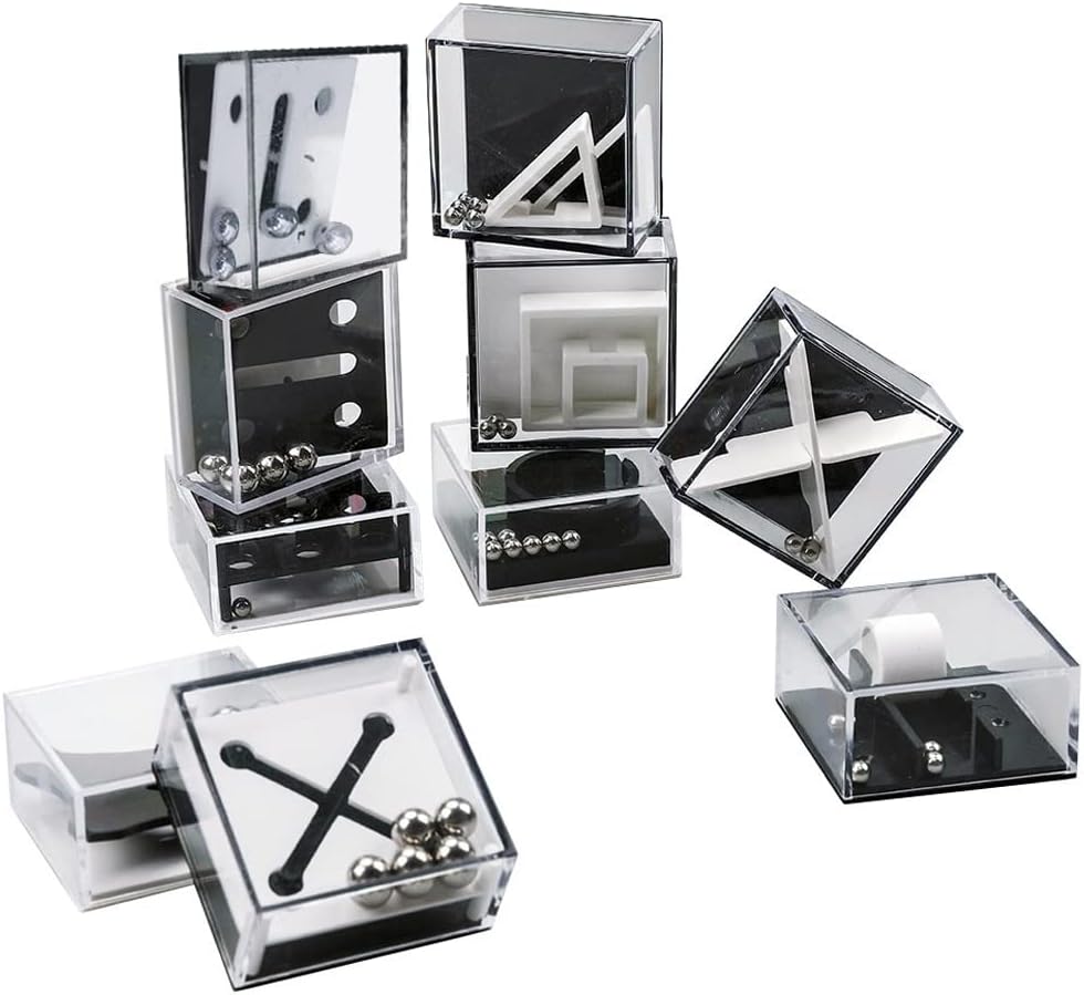ArtCreativity Mini 3D Puzzle Cube Games for Kids - Set of 24-12 Unique Balance Game Challenges - Portable Road Trip Fun - Stress Relief Fidget Toy - Birthday Party Favors for Boys and Girls