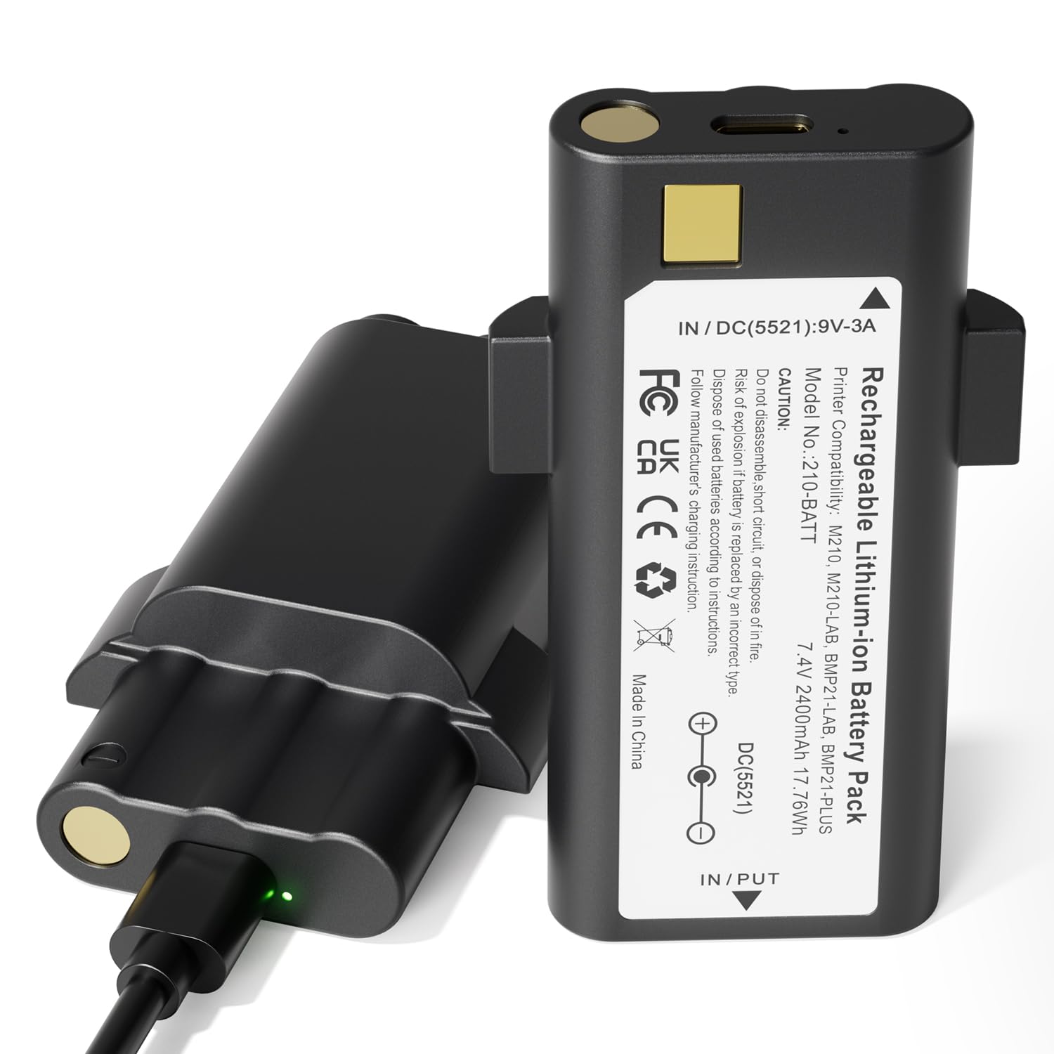Replacement Battery Compatible with Brady M210 Portable Label Printer, Type-C Charging, 2 Pack-image-29
