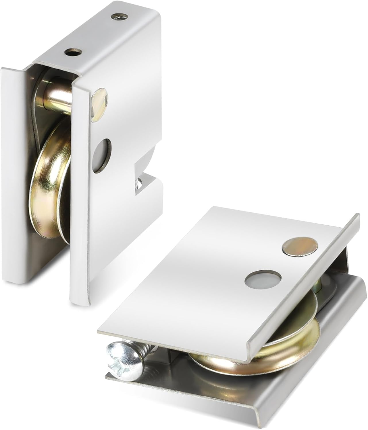 0C5Y00P0 Sliding Patio Door Rollers - 1-1/2" Steel Ball Bearing Rollers (2 Pack), Adjustable Height, Silver