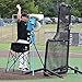Jugs Protector Series L-Shaped Protective Screen - Pitcher and Pitching Machine Protection, 7'H x 7'W with a 3' x 3' Cutout, Heavy Duty Construction, 2-Year Guarantee. Comes Standard with Wheel kit.