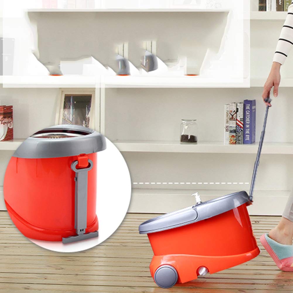 Axdwfd fregona Giratorio Doble Unidad Presión de la Mano Deshidratación automática Casa más Grueso Cubo de la fregona, 2 Cabezas de trapeador
