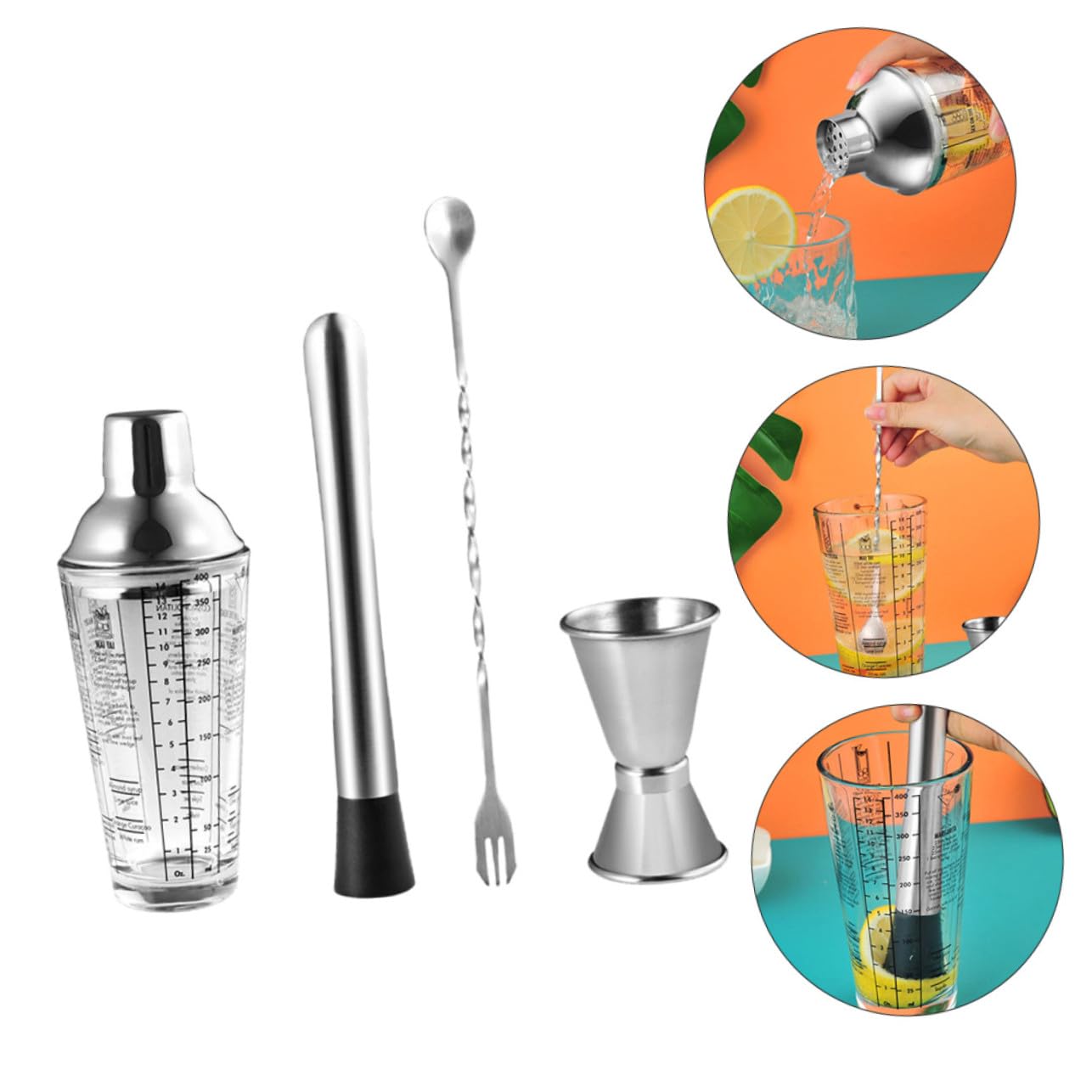 TOYANDONA Strumenti per Mixologist in Acciaio Inox Shaker per Cocktail Attrezzatura da Bar per Cocktail