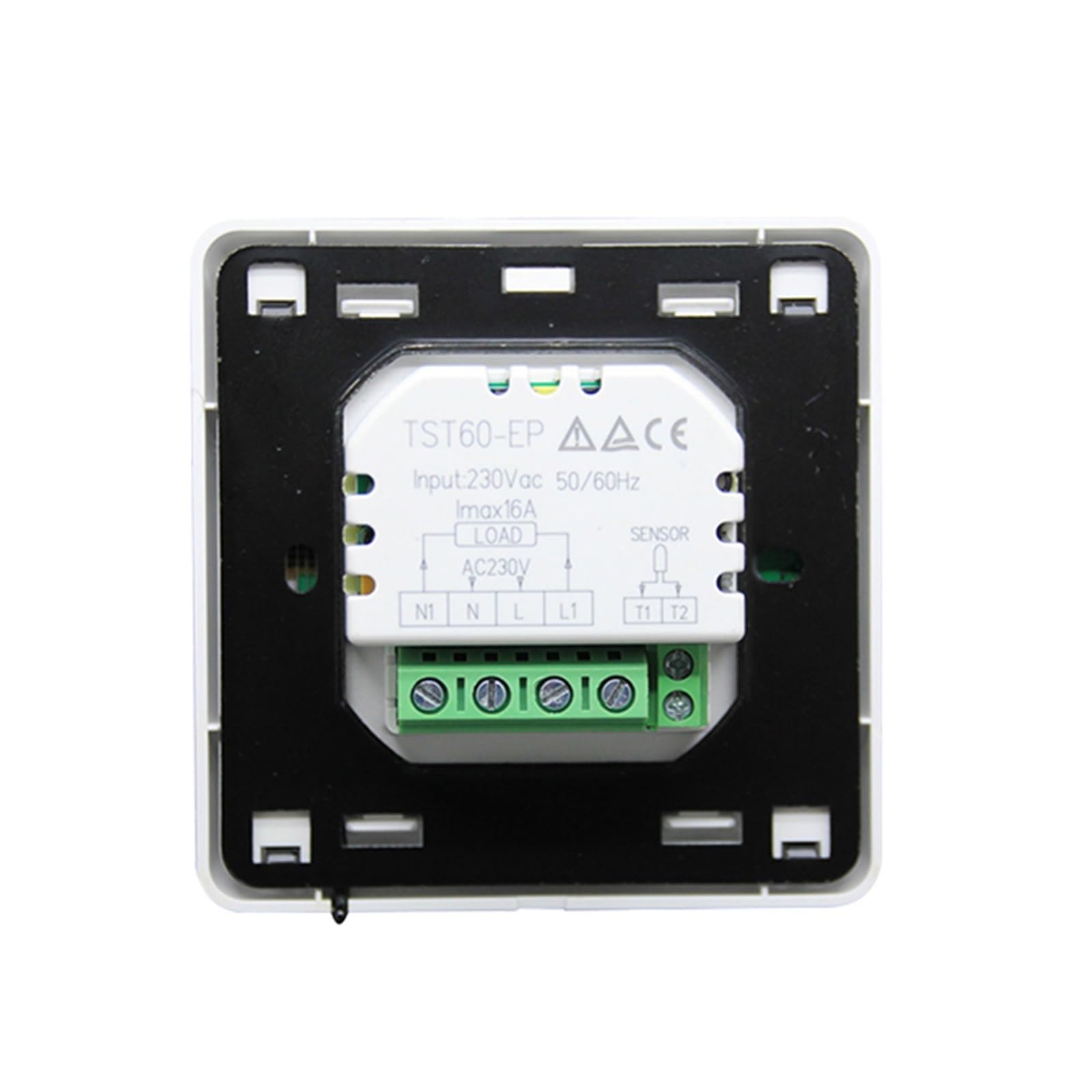 Termostato Intelligente, Regolatore di Riscaldamento a Pavimento TST60-EP con termostato Touch Screen retroilluminato Bianco, Blu, Verde Pavimento Caldo con 2 sensori di Temperatura(White)
