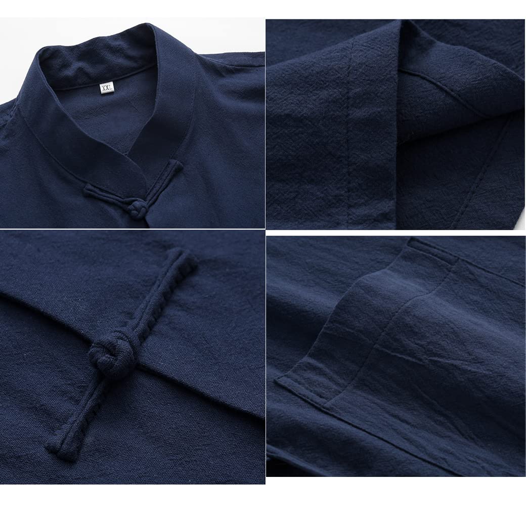 Arti Marziali Kung Fu Una Giacca Uniforme Pantaloni Cinese Abiti Tradizionali a Maniche Lunghe a Manica Lunga, Tai Chi Ala Ala Chun Camicia da Allenamento blue-4XL