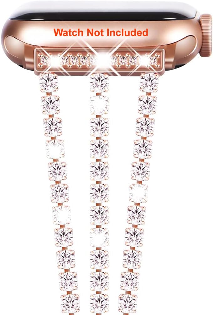 Zitel Bling Rhinestone Metal Band Compatible with Apple Watch Straps for Women Girls Sparkling Shiny Wristbands-image-32