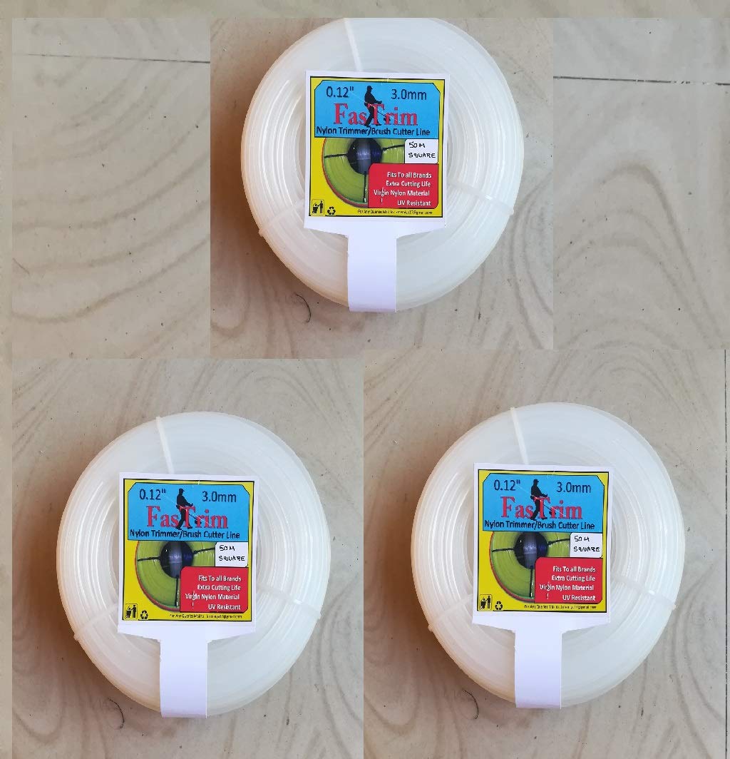 FASTRIM Round Grass Cutter Nylon Trimmer Line, White, 3 Roll of 3mm, 0.12 inch, 50 metre (B07PQJVW3H) Amazon Price History, Amazon Price Tracker