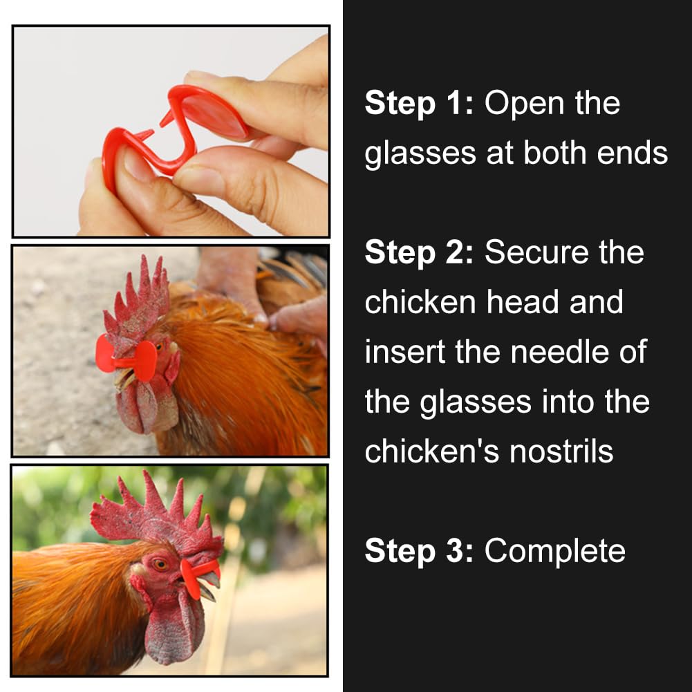 20 Pièces Lunettes De Poulet en Plastique,Lunettes De Poulet Anti-Picorage,Lunettes De Poulet Sans Broches,Lunettes Anti-Picage pour Poulet,56×38MM