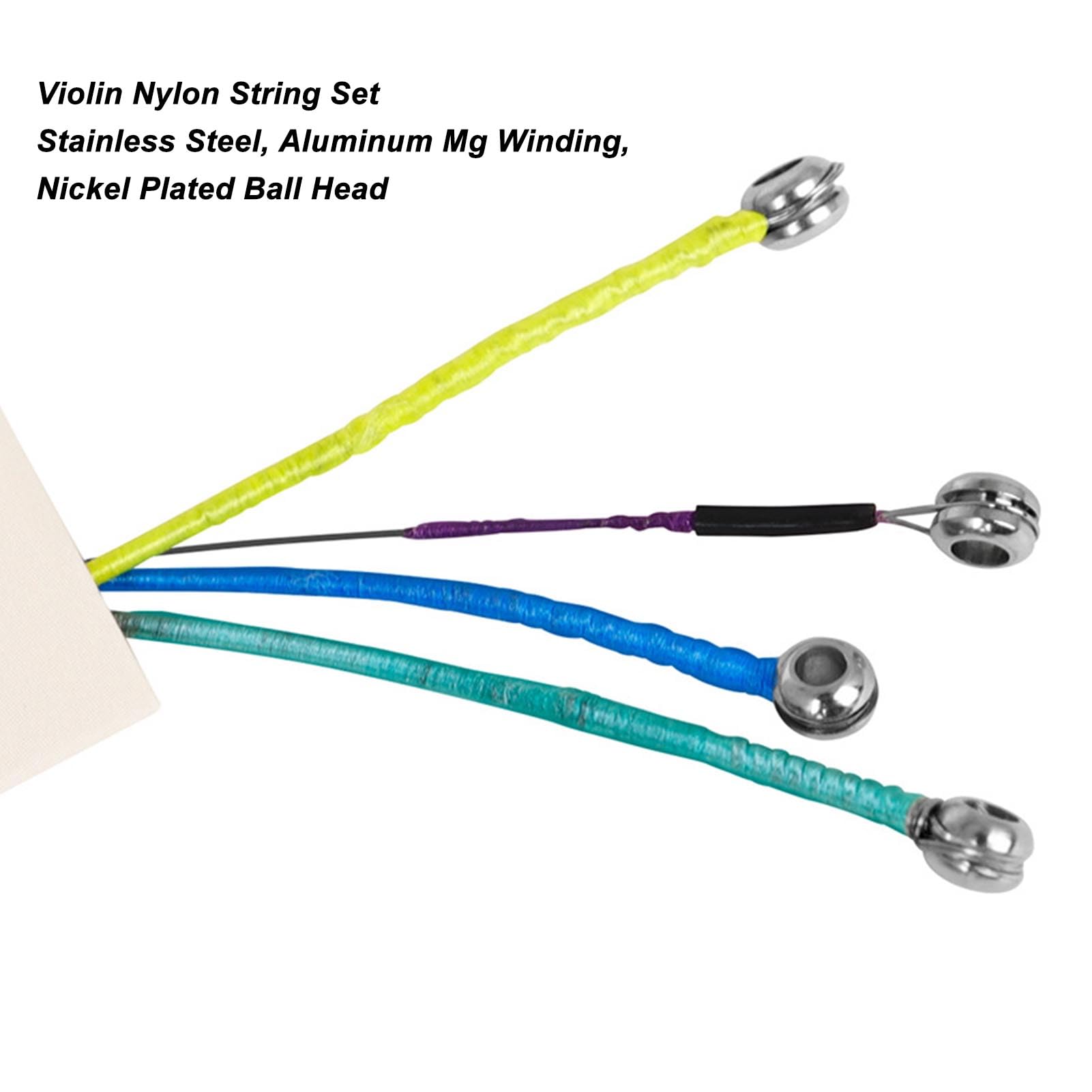 12 Corde per Violino in Nylon, Acciaio Inossidabile, Alluminio, Lega di Magnesio, Nucleo di Avvolgimento, per Dimensioni 1/2, 1/4, 3/4, 4/4, Tono e Resilienza Ottimizzati (AV33)