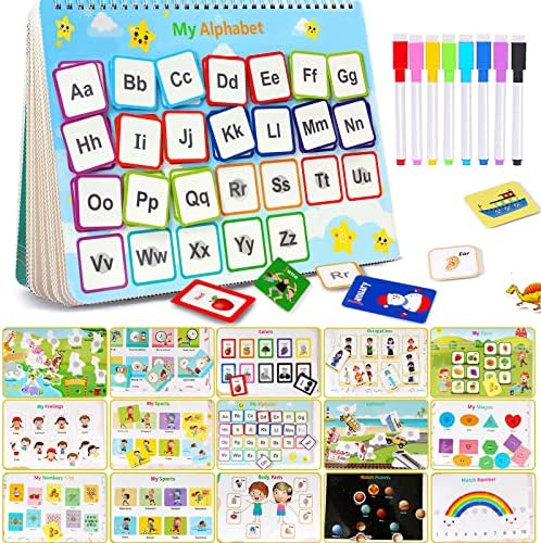 Busy Book for Toddlers Learning Toys: Montessori Toys for 3 4 5 6 Years Old Kids Preschool Learning Activities Newest 32 Themes Early Educational Sensory Toy Autism Activity Book Gifts for Boys Girls