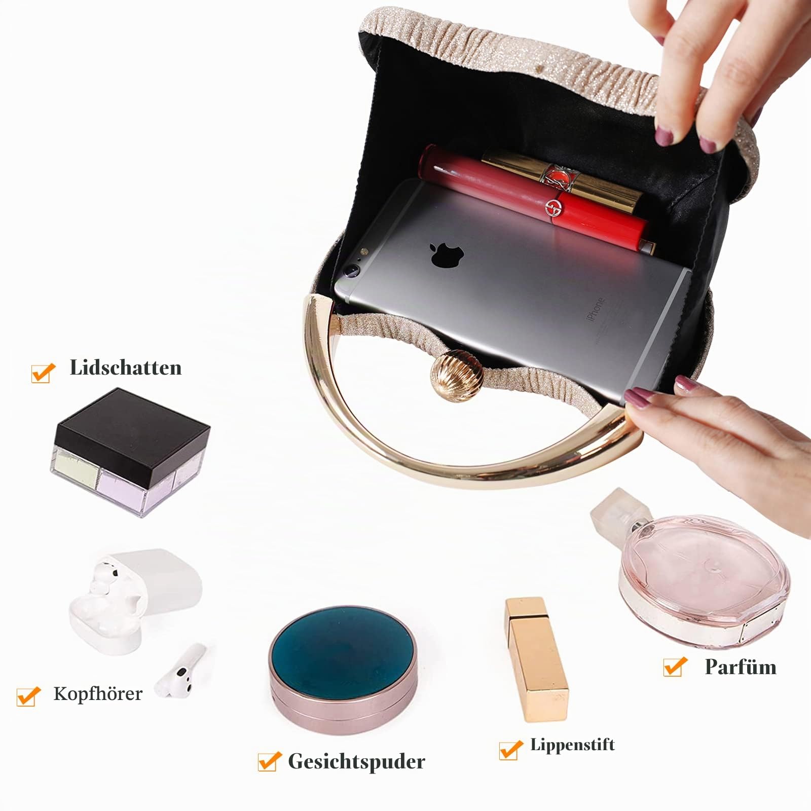 CORIOS Damen Abendtasche Funkelnd Clutch Glitzer Henkeltasche Glänzend Umhängetasche Hochzeit Brautbörse Schultertasche Cocktail Party Abschlussball Tasche für Frauen Silber