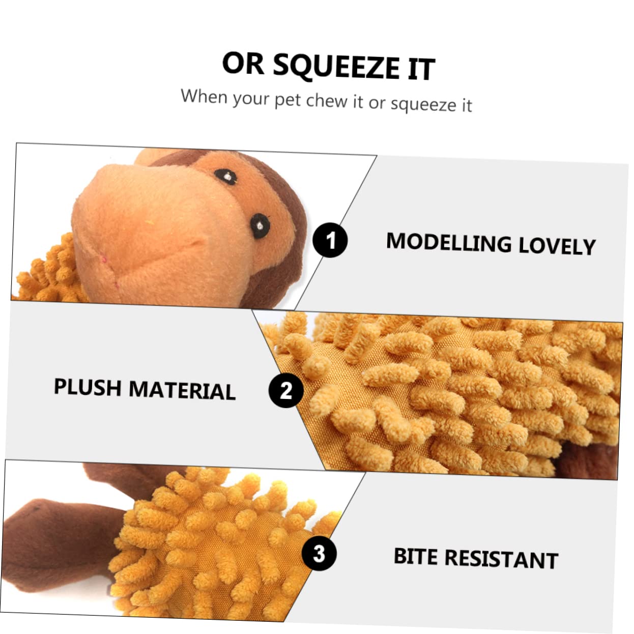 Beavorty 3 Pezzi Di Peluche A Forma Di Cane Da Masticare E Afferrare Con Suono Squittente Sicuro Per Cuccioli E Cani