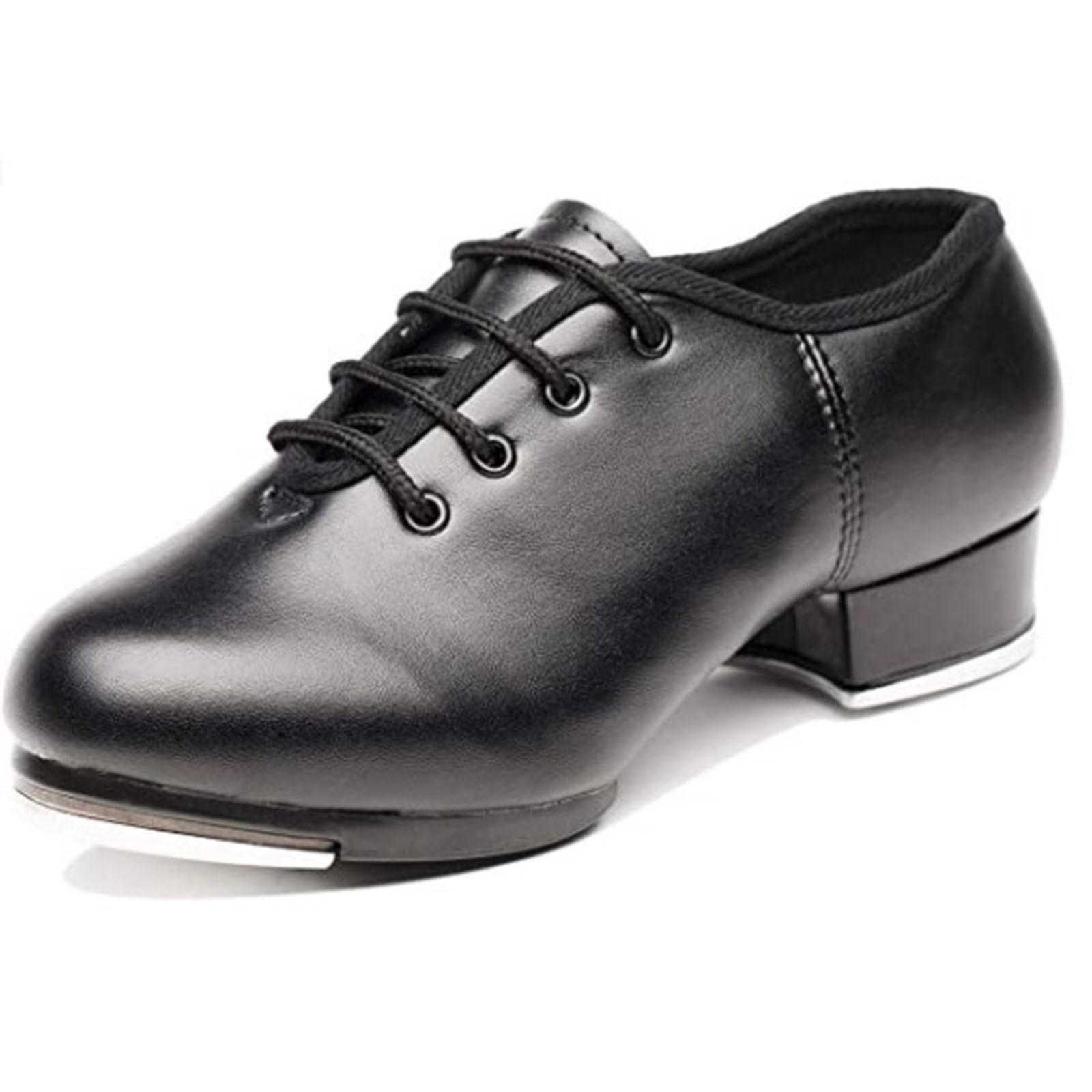 Genérico Zapatos con Alzas Hombre - Zapatillas De Seguridad Hombre - Zapatos De Claqué De PU con Cordones Y Suela Partida Zapatos De Baile para Mujer Y Hombre