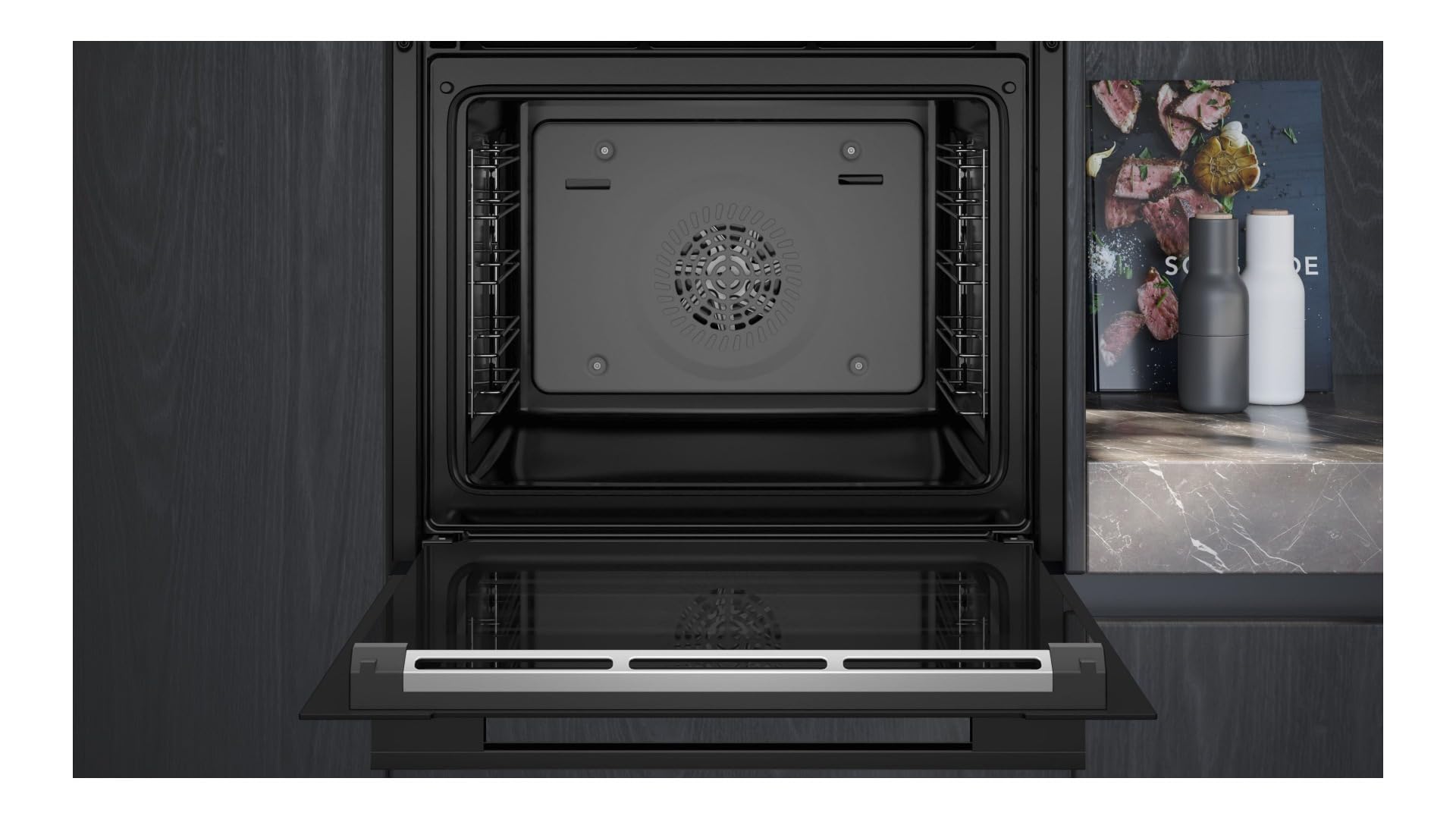 Siemens HB734G1B1 iQ700 - Horno empotrable inteligente, 60 x 60 cm, fabricado en Alemania, negro, ecoClean & humidClean, autolimpieza, Air Fry, programas automáticos, pantalla táctil a color,
