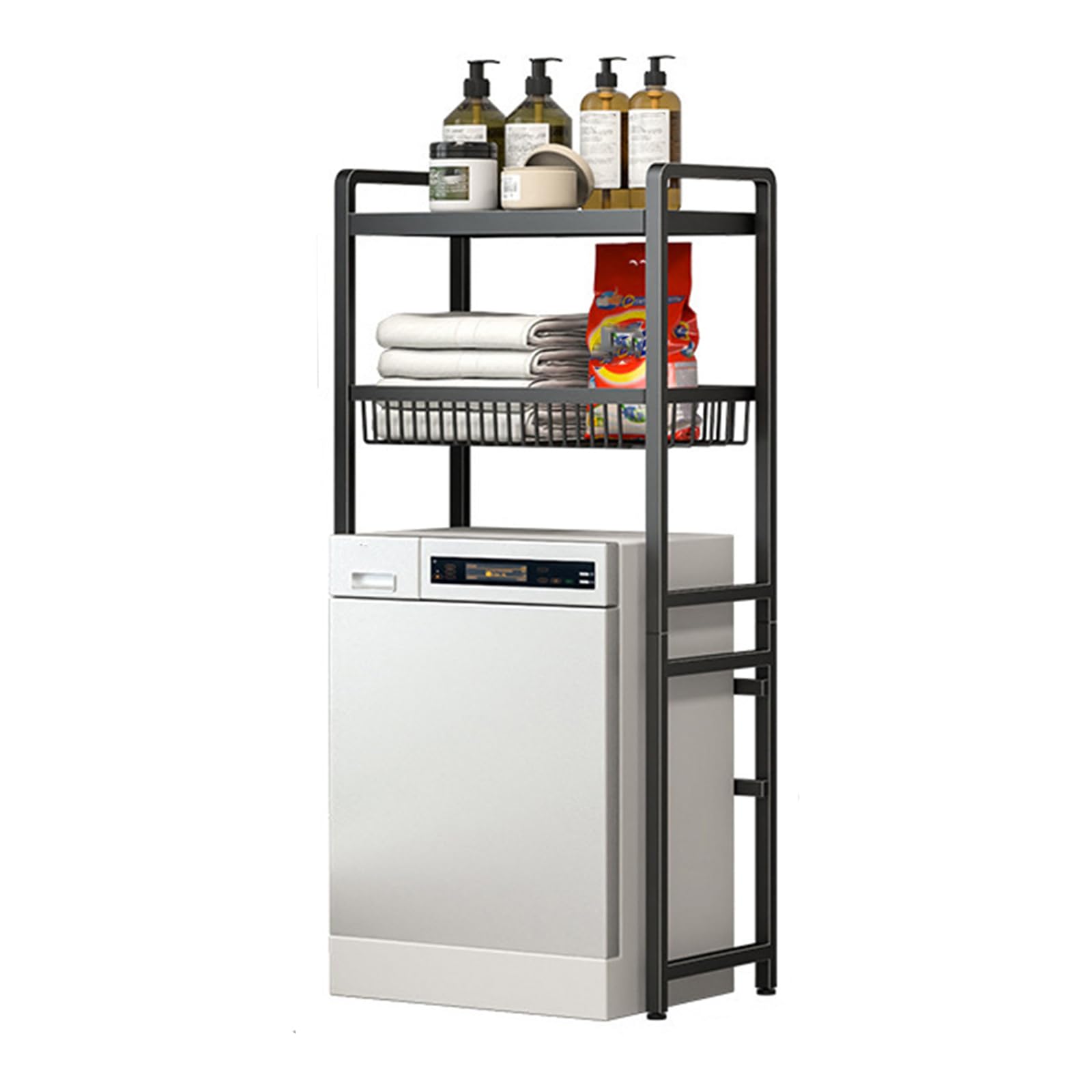 PANGBOER Space Saving Laundry Room Storage Rack Efficient Carbon Steel Shelf for Washing Machine Practical Storage Stand Holder Practical Shelves Washer