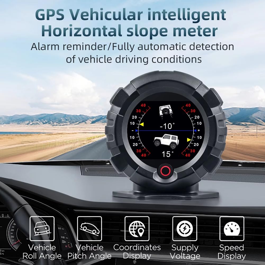 X95 Display GPS Head Up per Auto Fuoristrada - Inclinometro Digitale, Tachimetro e Misuratore di Pendenza