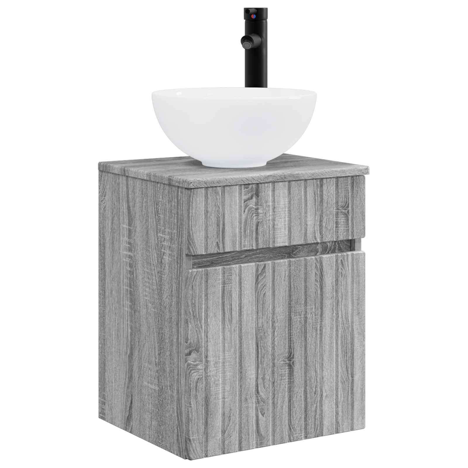 Vidaxl Greysonoma Wall-Mounted Sink Vanity Grey Sonoma 39 X 41 X 64.5 Cm,