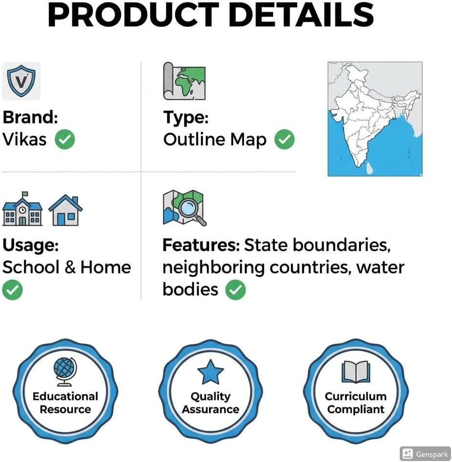 Vikas India Map Stencil for Students | Indian Map Outline Drawing Tool for Class Projects & Exams | Clear Borders for Neat Tracing | Ideal for CBSE ICSE School Use (Green, Yellow, Pink) (3)