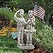 Design Toscano QM7512030 Patriotic Flag Children Statue,Antique Stone