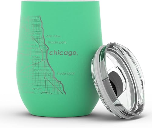 Vista 884 de Well Told Lexington Kentucky Map - Vaso de vino aislado con grabado de mapa de Kentucky, taza de acero inoxidable grabada (12 onzas, verde domingo)