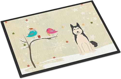 Miniatura 1 de Caroline's Treasures BB2497JMAT Between Friends West Siberian Laika Spitz - Tapete para interiores o exteriores, 24 x 36 pulgadas, 36 pulgadas de