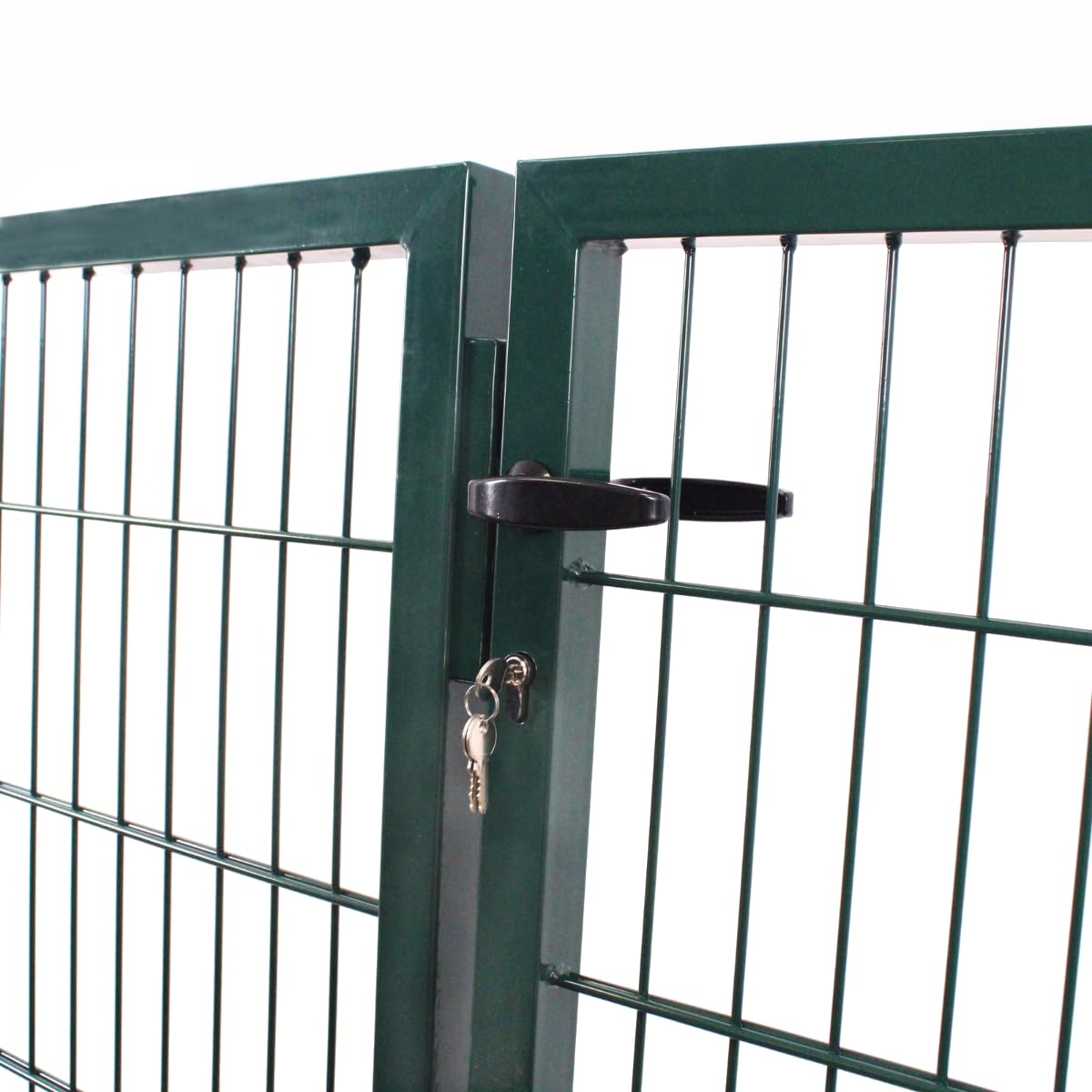Doppelflügeltor Grün RAL 6005 3000x1600mm Einstabmatte Hoftor zweiflügelig Gittertor Stabmattenzaun Einfahrtstor inklusive Pfosten Schloss Bodenverriegelung