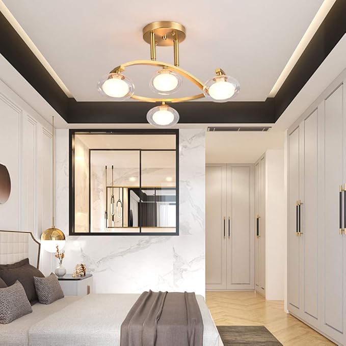 NZDY G9 eenvoudige moderne takken, plafondlamp, volledig koper, kroonluchter, creatieve woonkamer, eetkamer, slaapkamer, hanglamp licht, koper, 7 lampen photo 2