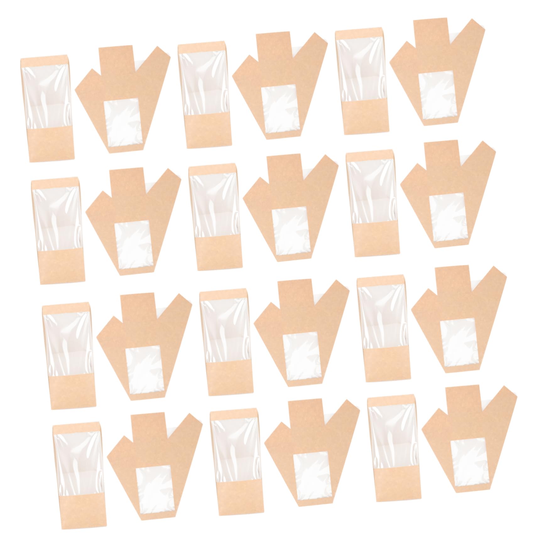 iplusmile 100pezzi Confezione Scatole Triangolari Carta Kraft Per Sandwich Contenitori Per Alimenti Da Asporto Design Con Finestra Trasparente Per Pasticcerie Negozi Di Torte e Uso Domestico