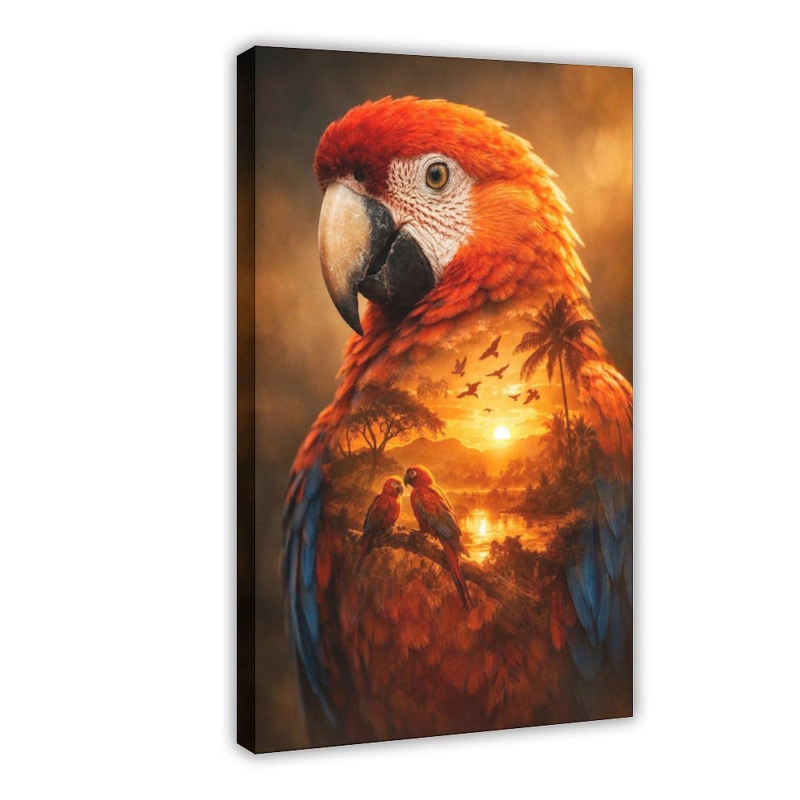 MRYCQ Parrot Poster Canvas Poster for Dorm Room Decor Gift