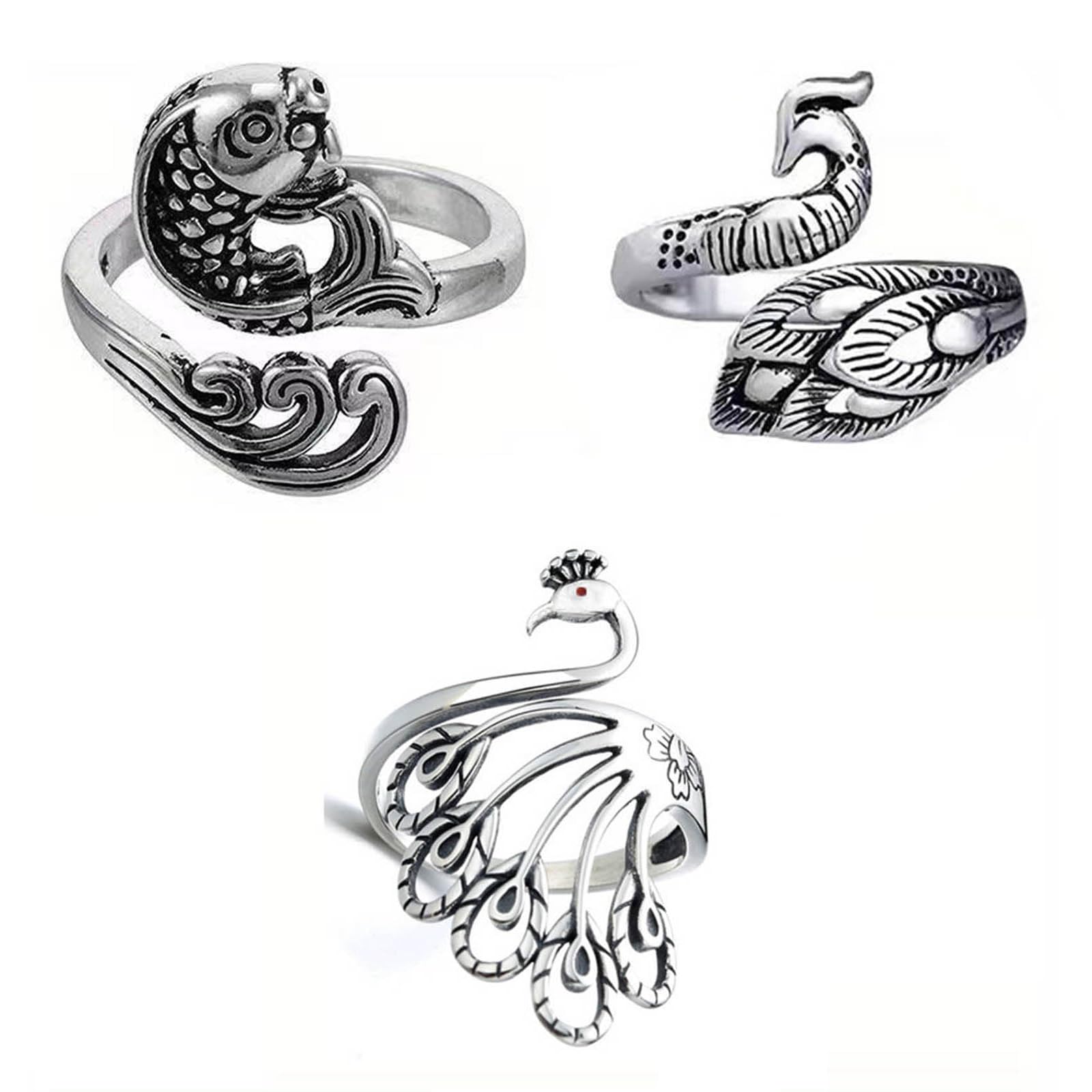 Loop Crochet Rings with Stiching Marker, Adjustable Crochet Rings Thimble Metal Yarn Guide for Craft Knitting Accessory