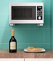 Vista 5 de Soporte de Pared Plegable y Retráctil de Acero Inoxidable 304 para Microondas, Soporte de Pared Plegable para Horno de Microondas para Accesorios