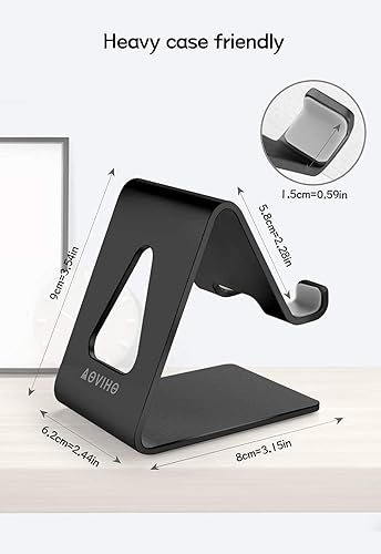 Miniatura 7 de Aoviho Soporte de escritorio para teléfono celular, base de aluminio para iPhone 14, 13, 12, Pro, 11, X, XS, Max, 8, 7, 6, 6s, Plus, SE, 5, 5s, SE,