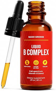 B Complex Liquid Drops Vegan - B1, B2, B3, B5, B6, B7, B9, B12 - 2 Fl Oz