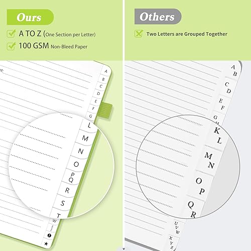 Miniatura 58 de Libreta de direcciones con pestañas alfabéticas, libro de contraseñas de tapa dura, organizador de direcciones para mantener un registro de números