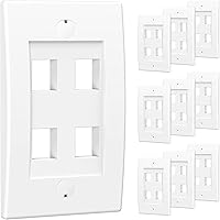 Vista 10 de [UL Listed] Cable Matters - Placa de pared en blanco para toma trapezoidal, Blanco