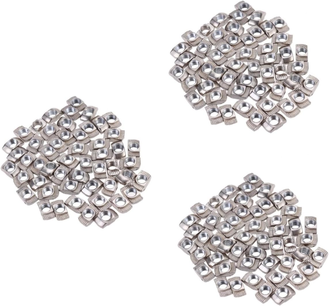 300pcs European T-nut Threaded Fasteners for Aluminum Extrusions Plated for Assembly and Projects