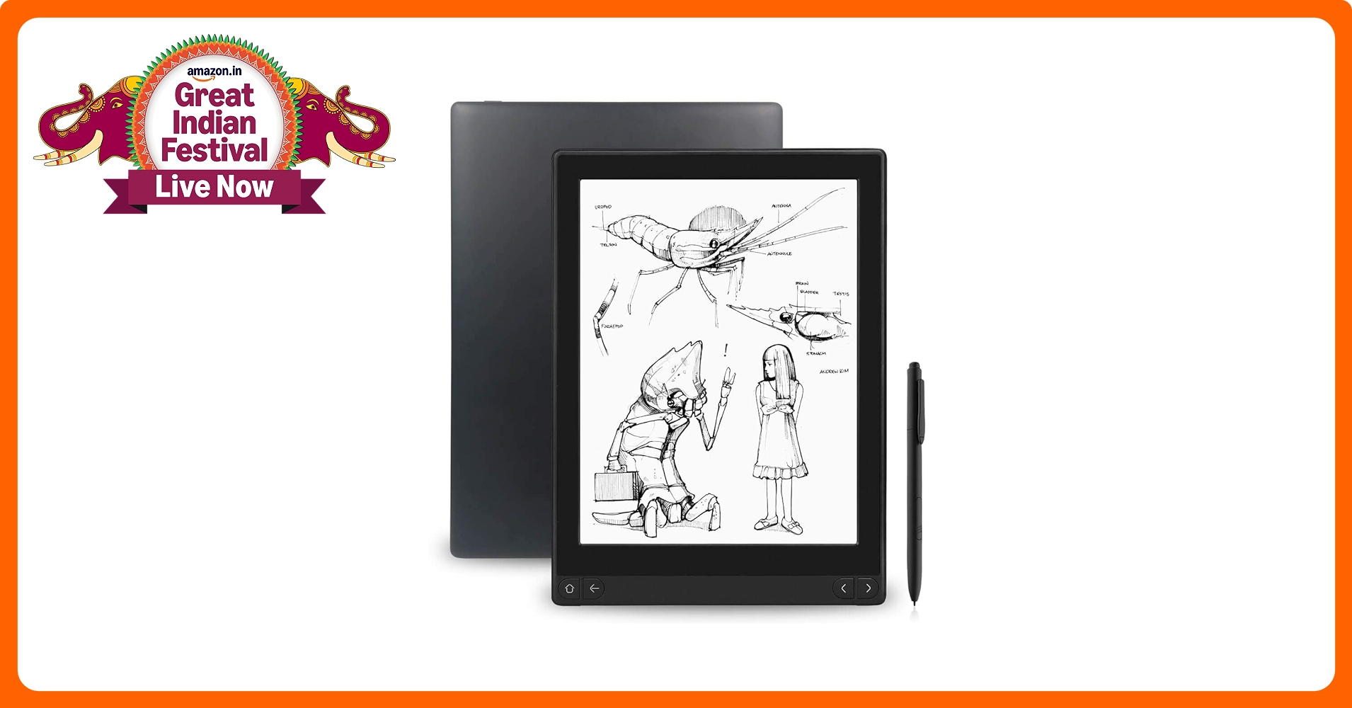 Likebook Mimas E-Reader, 10.3”, Dual Touch, Hand Writing