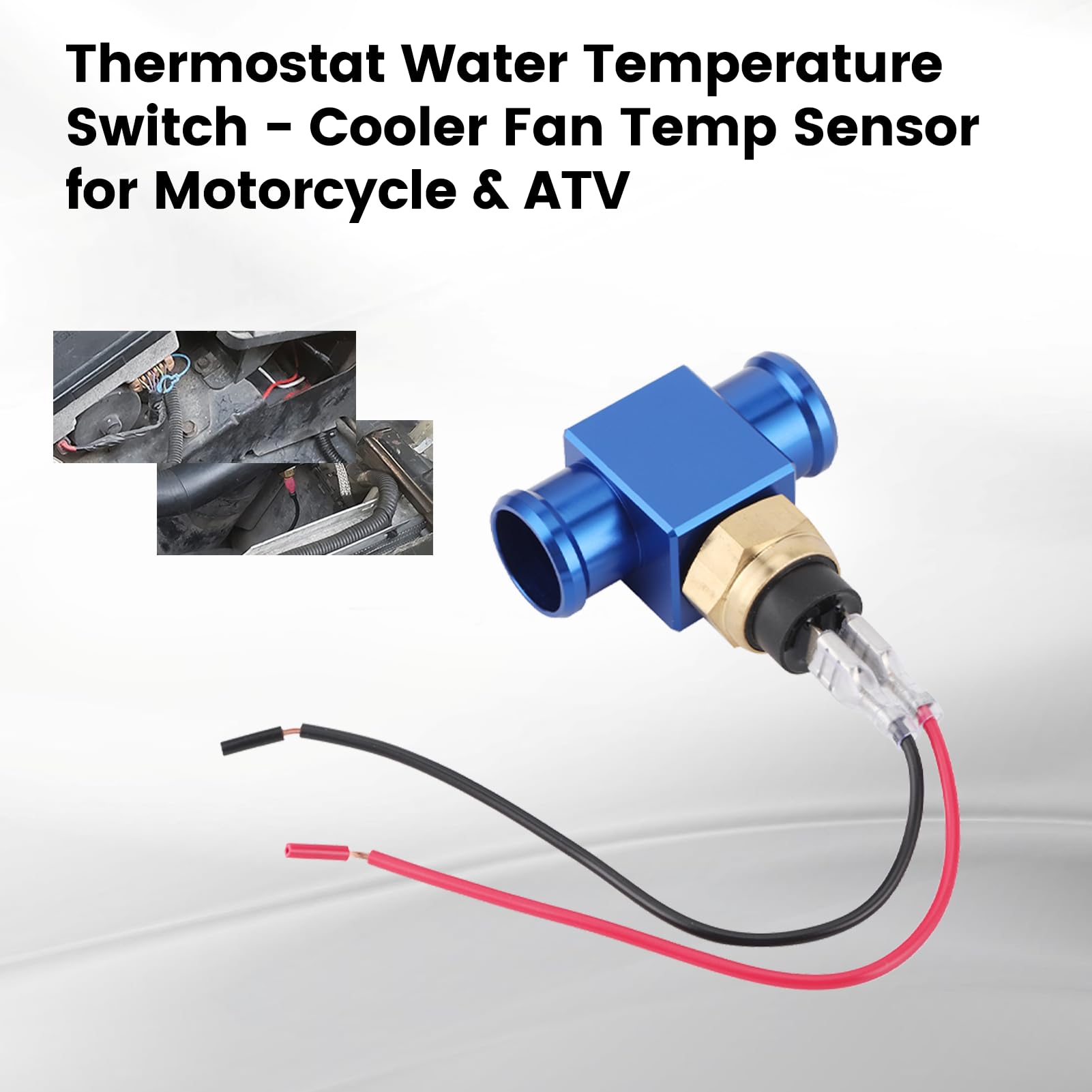 Termostat Przełącznik Temperatury Wody Czujnik Temperatury Wentylatora Chłodnicy do Motocykla ATV Pojazd Terenowy (Niebieski)