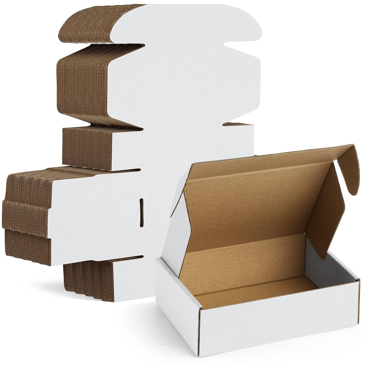 7x6x2 Inch Corrugated Shipping Boxes | White Cardboard Mailer Boxes for Packaging, Shipping & Storage | Durable Corrugated Packaging Box for E-commerce Packing (Pack of 25)-image-6