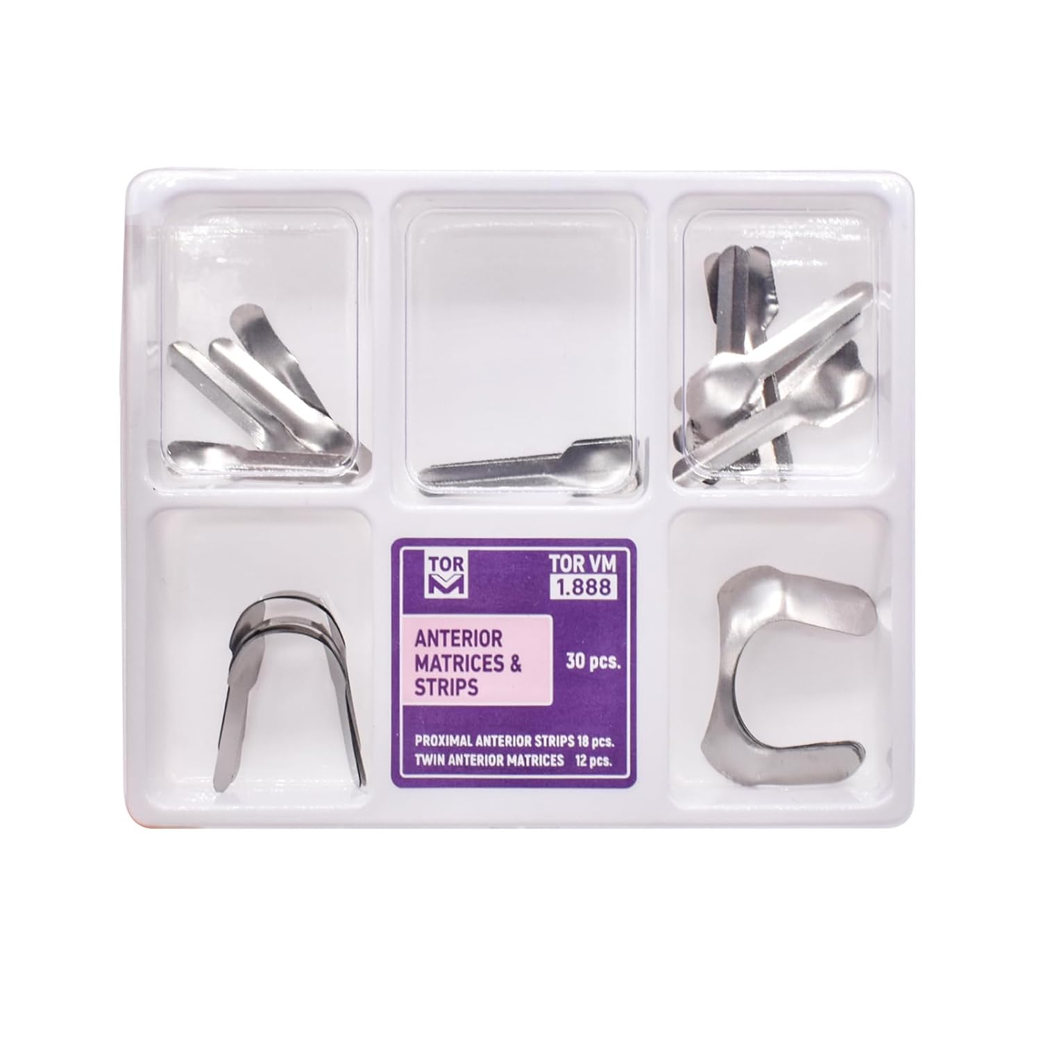 Angzhili 1 Set Dental Anterior Matrices Strips,18 Pcs Proximal Anterior Strips,12 Pcs Twin Anterior Matrices