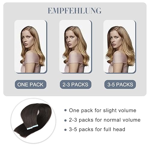 Miniatura 5 de Extensiones de cabello humano adhesivas de cabello humano 100% Remy, 20 unidades de 1.76 ozpaquete, extensiones invisibles de trama cutánea, lacias