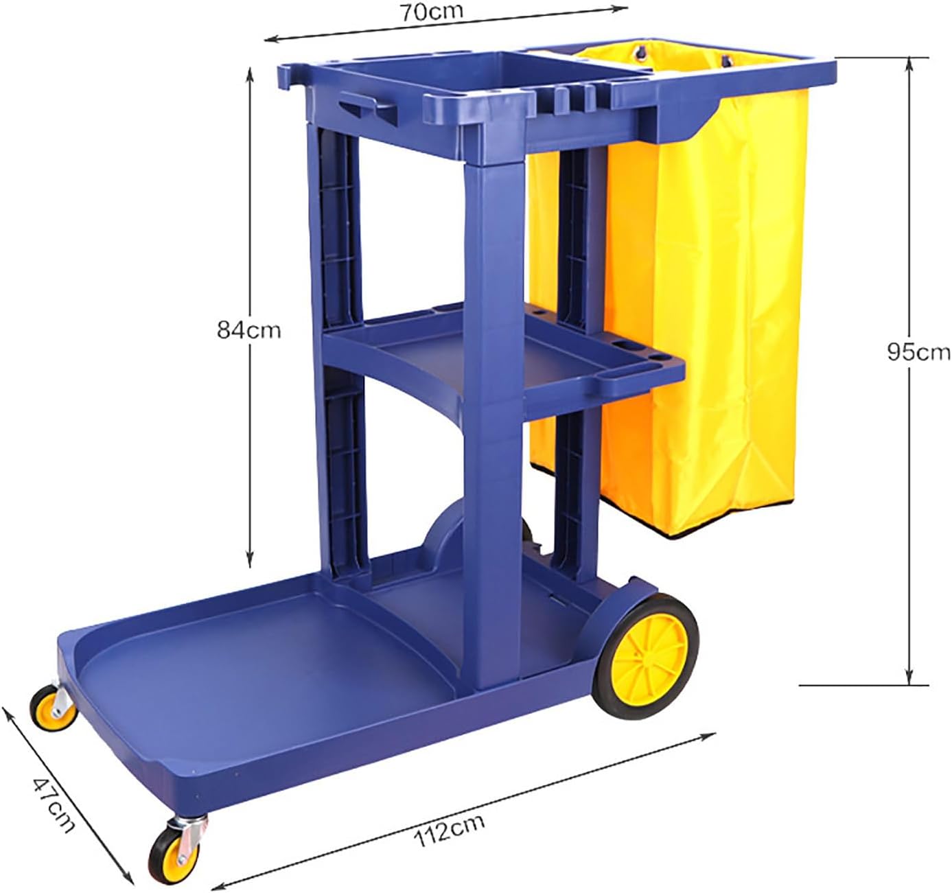 Generic Janitor-Housekeeping Cart on Wheels Commercial Cleaning Cart Janitorial Cart Heavy Duty Cleaning Utility Service Cart for Catering Mall Hotel Office,Gray