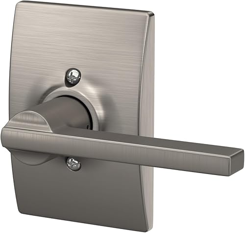 Miniatura 205 de Schlage Latitude F10 LAT 622 CEN Manija de paso con roseta Century, para pasillo y armario, negro mate Mate negro