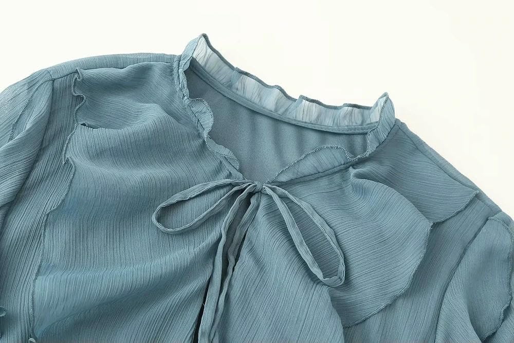 gonne da Donna Gonna Lunga Pieghettata da Donna con Cintura-1-s