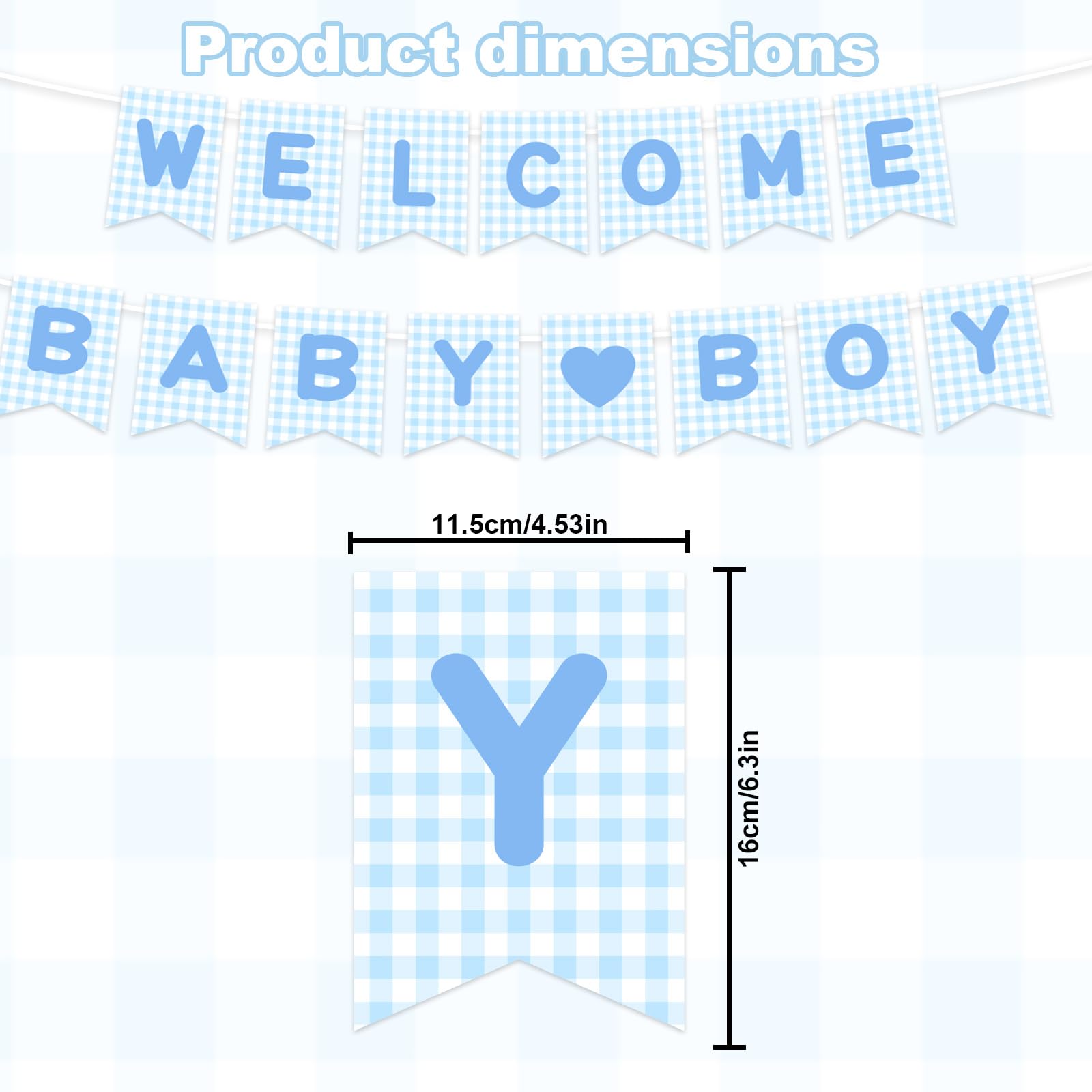 2pcs Welcome Baby Boy Banner - Image 2