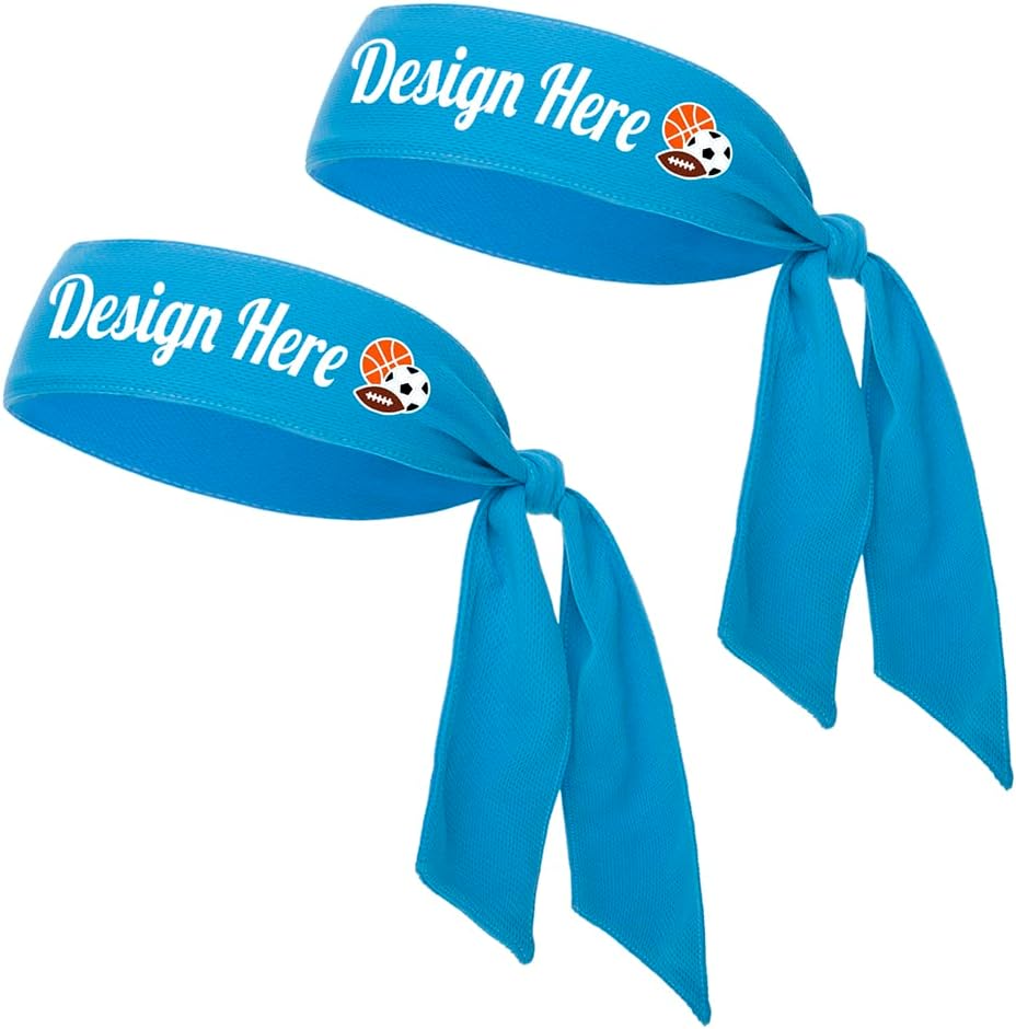 TopTie Custom Tie Back Headband, Tie Sweatband, Sports Headband, Design Your Own Headband with Logo