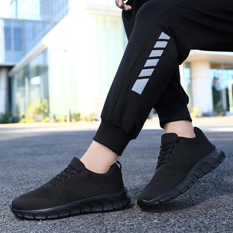 Image of Womens Tennis Shoes Sneakers Walking Running Gym Athletic Slip On Shoes Casual Workout Shoes for Women Lightweight Comfortable Breathable Black US Size 8.5
