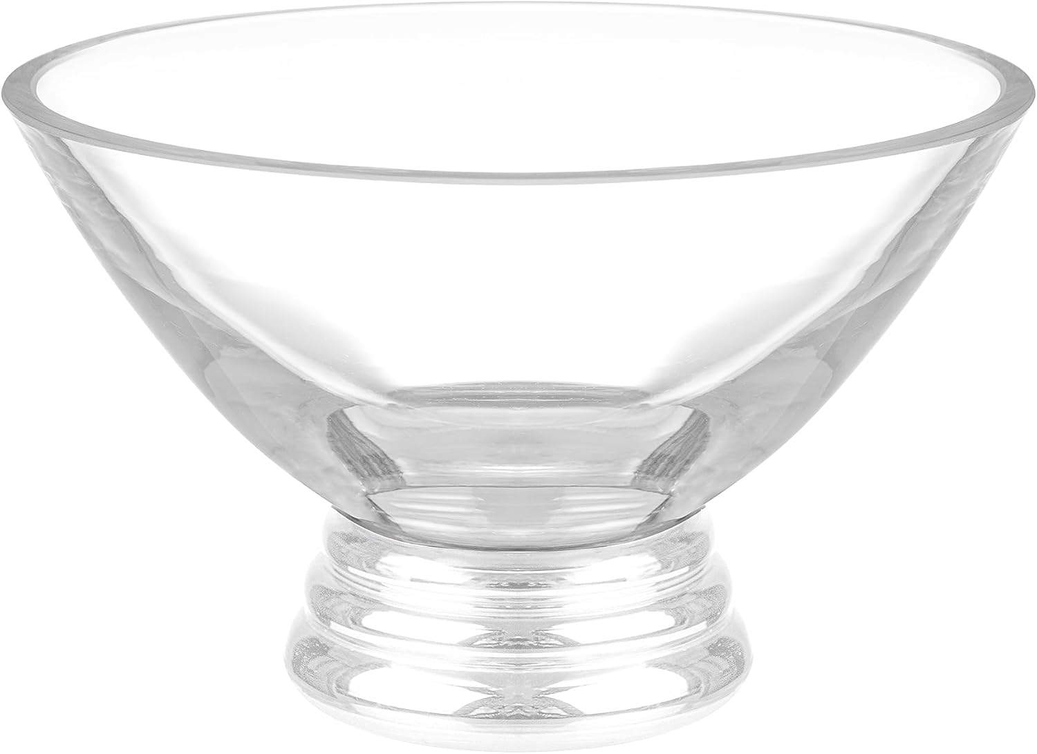 Barski Glass - Footed - Bowl - for Dessert -Ice Cream - Dips - Snack - Candies - Nuts - Fruits - with Clear Base - 5" Diameter - Made in Europe