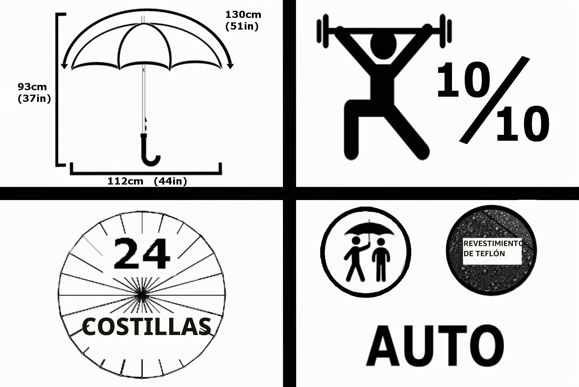 Paraguas de alto rendimiento, paraguas StormDefender de 60 MPH, resistente al viento, marcos reforzados de próxima generación, automático, recubierto de teflón, fibra de vidrio resistente a la lluvia,