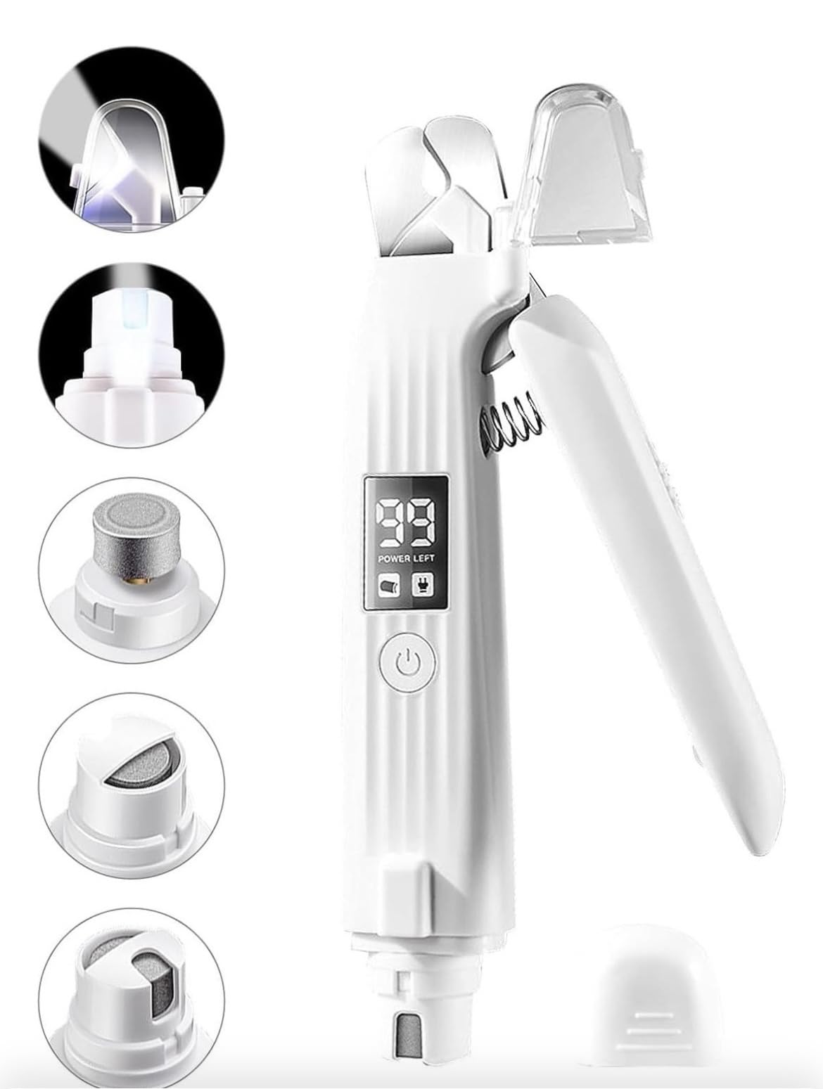 LED PetNail Pro System | Cortauñas Perro y Gato 2 en 1 con Luz LED | Lima Uñas Eléctrica Silenciosa | Cortador Uñas Perros y Gatos Recargable USB